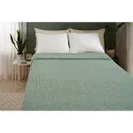 100% Cotton Waffle Weave Blanket; Soft Breathable & Skin-friendly Blanket - Twin - Mint