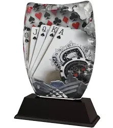 Cards Trophy Full Color Printed 5/16" Thick Acrylic Stunning Award