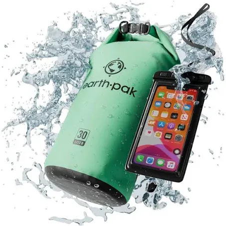 Earth Pak Waterproof Dry Bag - Roll Top Waterproof Backpack Sack Keeps Gear Dry for Kayak with Waterproof Phone Case