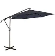 COBANA 10ft Offset Hanging Patio Umbrella, Outdoor Cantilever Aluminum Umbrella with 360°Rotation, Crank and Tilt System