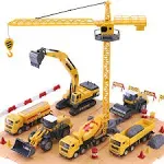 iPlay, iLearn Construction Site Vehicles Toy Set, Engineering Playset, Tractor,