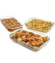 Libbey Baker&#039;s Basics 3-Piece Glass Casserole Baking Dish Set 3-Piece Dish Set