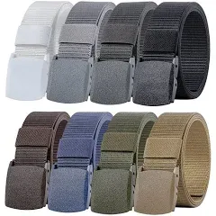 8 Pack Nylon Military Tactical Plastic Buckle Belt Webbing Canvas Outdoor Belts