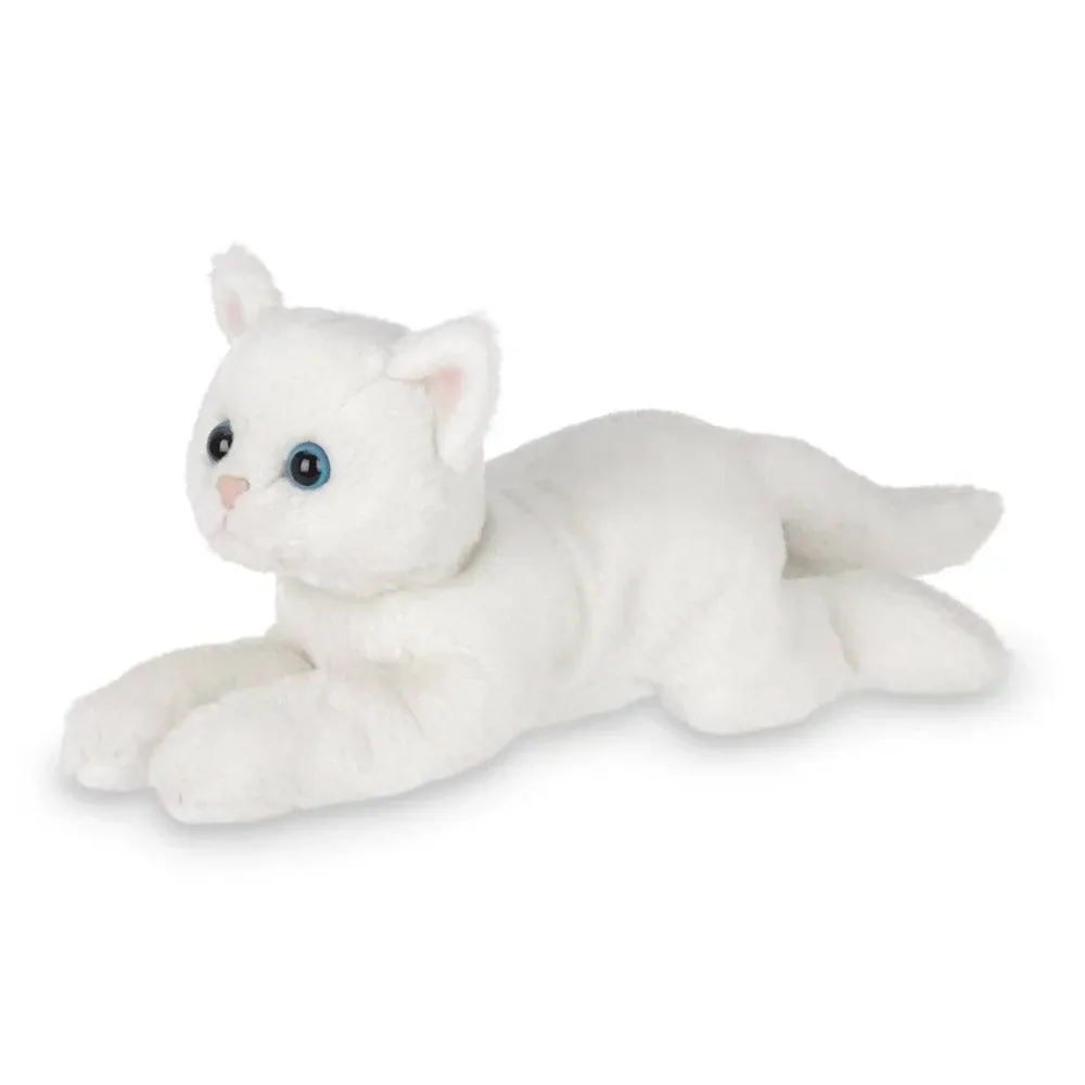 Bearington Lil&#039; Muffin Small Plush Stuffed Animal White Cat, Kitten 8 Inch