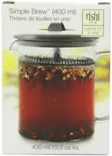 Rishi Tea Simple Brew Loose Leaf Tea Glass Teapot, 13.5 Fl-Oz (400 Ml) &amp; Mug-New