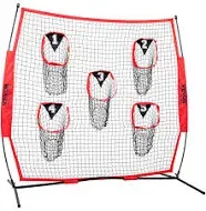 VEVOR Football Trainer Throwing Net Training Throwing Target Practice Net with 5 Target Pockets