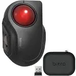 Bitra Small Travel Trackball Mouse with Case, 2.4Ghz USB Wireless, Index Fing...