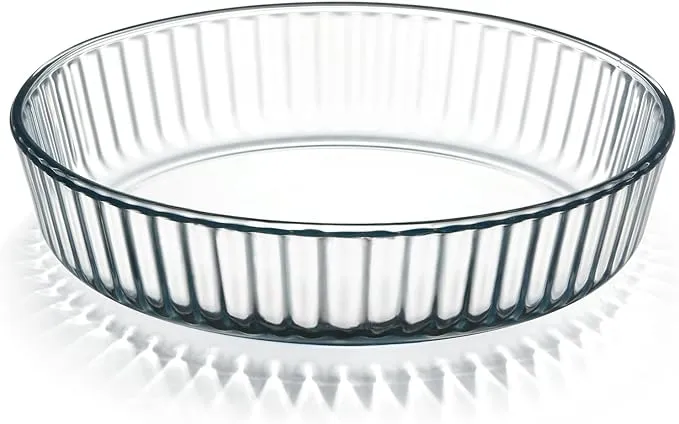 NUTRIUPS 10.25 Inch Glass Pie Plate, Deeper (Depth 2.3in) Clear Glass Pie Pan, Oven Safe Dessert Pie Dish