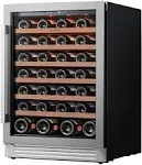 Ca'Lefort 24 inch Wine Cooler Refrigerator,54 Bottle Wine Fridge with Stainless Steel Glass Door