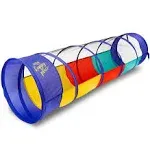 Kids Multicolored Play Tunnel for Kids (6’) – Crawl and Explore Tent with mesh