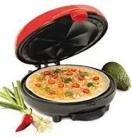 Nostalgia EQM200 6-Wedge Electric Quesadilla Maker with Extra Stuffing Latch