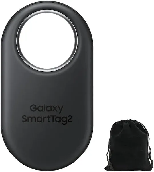 Samsung Smart Tag 2 (2023) Bluetooth + UWB, IP67 Water and Dust Resistant, Findable via App, 1.5 Year Battery Life -, Includes Carrying Pouch (White)