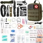 216 Pcs Survival First Aid Kits Professional Survival Gear Equipment Tools F...