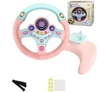 XHSP Steering Wheel Toy with Lights Music Simulated Driving for Toddlers Pretend Play Toy Adsorption Driving Wheel for Kids