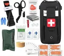 Med Kit Trauma Kit with Tourniquet, Emergency Survival First Aid Kits, EMT IFAK Medical Kit for Severe Bleeding Control, Military Camping and Hiking