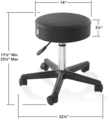 Saloniture Rolling Hydraulic Salon Stool Adjustable Swivel Chair for Spa or Medical Office