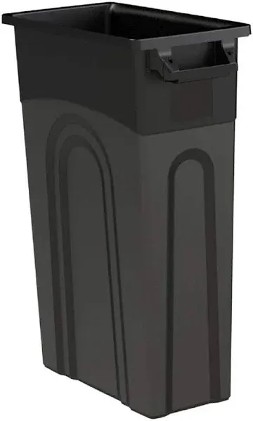 United Solutions Highboy Waste Container, Space Saving Profile & Easy Bag Removal for Indoor or Outdoor use, Black (TI0032)