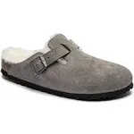 Birkenstock Boston Shearling Clog Suede Leather Stone Coin EU 38 Sandal Slide