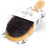 Boar Bristle Paddle Hair Brush - Smoothing Wood Brush for Thick, Curly & Wavy Hair, Detangling Natural Bristles for Women, Stimulates Scalp