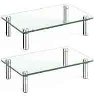 Rfiver Dual Glass Monitor Stand Riser 2 Pack