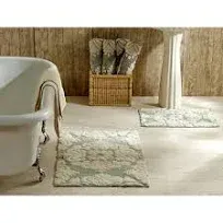 Better Trends Medallion Collection 2 Piece Set 100% Cotton Tufted Bath Mat Rug Set (As Is Item)