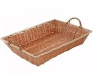 Winco PWBN-16B 16-Inch by 11-Inch by 3-Inch Rectangular Woven Basket with Handles,Medium