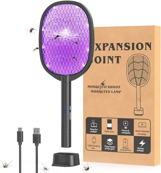 DeeZee Electric Fly Swatter 2 in 1 Bug Zapper Racket Mosquito Zapper