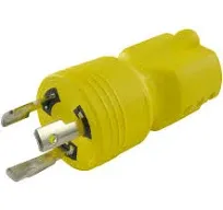 30123 L5-20P to 5-15/20R Plug Adapter, Yellow