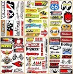 RICEFINE Cars Motorsport NOS Gulf Hot Rod Nascar Drag Racing Lot 6 Vinyl Graphic Decals Stickers D6094