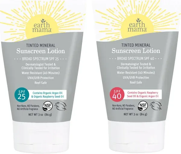 Earth Mama Tinted Mineral Sunscreen Lotion SPF 25