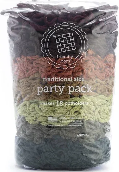 Friendly Loom Party Pack 7" Traditional Size Cotton Loops Makes 18 Potholders by Harrisville