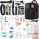 216 Pcs Survival First Aid kit, Professional Survival Gear Equipment Tools Fi..