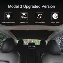 Upgrade Sunshades for Tesla Model 3 2023 2022 2021 2021 Version, Black 