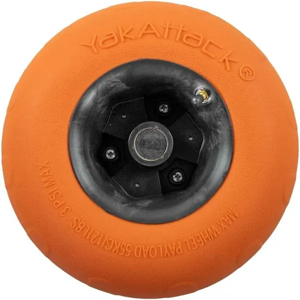 YakAttack TowNStow Kayak Cart Air-Filled Balloon Sand Tire for Non-hardpack Ground Surfaces, Orange/Black - Single Pack (TNS-1005) | Kayak Fishing Accessories