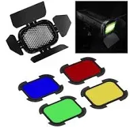 Godox Barndoor Kit with 4 Color Gels for AD200 Speedlight Head BD-07