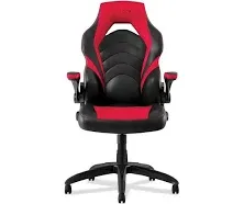 Emerge Staples Vortex Bonded Leather Gaming Chair, White-Gray