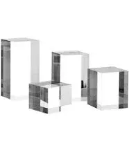 Clear Polished Acrylic Cube Cylinder Round Photo Props, Transparent Solid Acrylic Display Blocks for Photography Boutique Jewelry Cosmetic Crafts Closet Show, 4 Pcs (Transparent Cylinder)