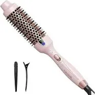 Thermal Brush for Blowout Look - 1.5 Inch Heated Round Brush - 1 1/2 Inch Ionic Hot Brush for Hair Curling - Volumizing Brush for Smooth & Curl Styling Dual Voltage