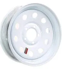 Utility Trailer Wheel 15 inch White Mod Wheel 5 Lug 5 on 4 1/2 inch Bolt Pattern