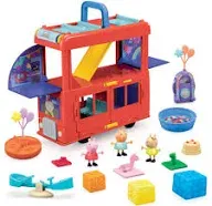 Peppa Pig 2-in-1 Party Bus Playset with 3 Figures and 13 Accessory Pieces New