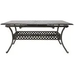 Ariel Outdoor Patina Copper Finish Expandable Dining Table