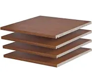 100% Solid Wood Set of 4 Small Shelves ONLY for Kyle Wardrobes, Mocha - Palace Imports 8003