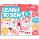 jackinthebox Learn to Sew | Unicorn Theme Kids Sewing Kit with 6 Sewing Crafts | Sewing Kit for Kids Ages 6 7 8 9 10 | Premium Quality Felt | Has