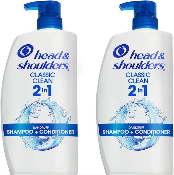 Head & Shoulders 2-in-1 Dandruff Shampoo and Conditioner, Anti-Dandruff Treatment, Smooth & Silky, 31.4 fl oz Each, Twin Pack