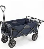 Folding Wagon w/ Cargo Net, Collapsible Utility Cart for Garden, Beach, Outdoors