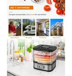 Food Dehydrator with 5 Adjustable Height Trays,Dehydrat<wbr/>ed Vegetables and More