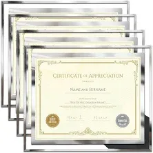 SESEAT 8.5 x 11 Certificate Document Frame Packs4 Diploma Glass Picture Frames for Tabletop