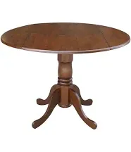 John Thomas Furniture - Dining Essentials - 42  Traditional Dropleaf Pedestal Table in Espresso  - T581-42DP