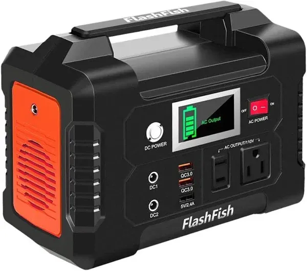 Flashfish 40800mAh/151Wh 200W Solar Generator Power Station Camping Backup L0S5