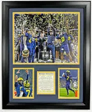 Michigan Football | 2023 CFP National Champions | Framed Double Matted Photo Collages | (18"x22", Podium)